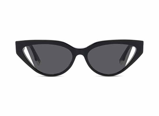 Black EyeCap D-frame sunglasses hat, Fendi