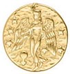 Collier avec pendentif en or chic présentant une gravure détaillée d'un guerrier antique. marque hipanema