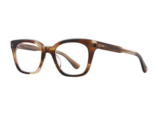 Classic tortoiseshell eyeglass frame with metal details on the hinges.