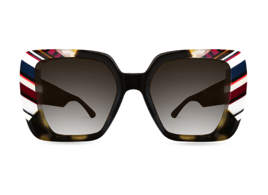 Oversized sunglasses with square frames and black gradient tinted lenses.